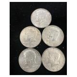 5 1967 Kennedy Half Dollars