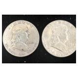 Two 1963-D Franklin Half Dollar Coins