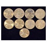 9 2000 Sacagawea Dollar Coins
