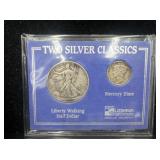 1939 Liberty Walking 1/2 Dollar&1936 Mercury Dime