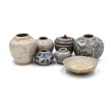 7 Mini Asian Pottery Pieces