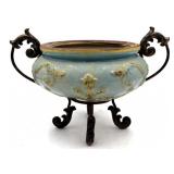 French-Style Bowl with Metal Stand