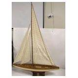 Large Wooden Model Sailboat