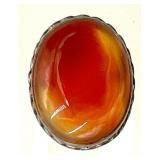 Sterling Oval Carnelian Stone Ring