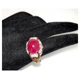 Milky Ruby Red Sterling 925 Ring