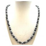 Obsidian Flake Snow & Black Obsidian Necklace