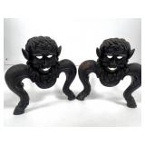 2 Cast Iron Fireplace Andirons