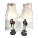2 Barbara Baldwin Military Soldier Lamps