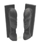 African Tribal Bust Bookends