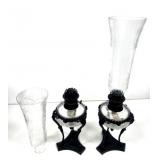 Bombay Oil Lamps Partial Pair