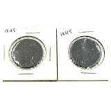 2 - 1845 Braided Hair Cents