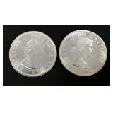 2 Anniversary Canadian Silver Dollars