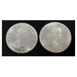 2 Anniversary Canadian Silver Dollars