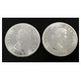 2 Anniversary Canadian Silver Dollars
