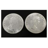 2 Anniversary Canadian Silver Dollars