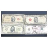4-Assorted Five Dollar & Two Dollar Notes