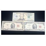 1-Twenty Dollar Star & 2-Two Dollar Notes