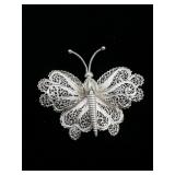 Silver-Toned Butterfly Broach