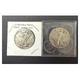 1936-S & 1943 Walking Liberty Half Dollar