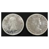 2 Anniversary Canadian Silver Dollars