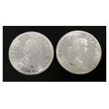 2 Anniversary Canadian Silver Dollars