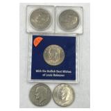 5 - Eisenhower Dollars Bicentennial & 72