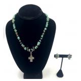 Turquoise Necklace and Earrings Set