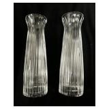 Pair of Lalique Brindille Crystal Vases