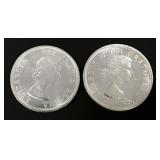2 Anniversary Canadian Silver Dollars