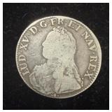 1728 France Louis XV Silver Ecu Coin