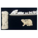 3 Faux Ivory Figurines