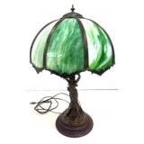 Art Nouveau Figural Slag Glass Table Lamp