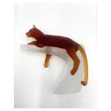 Daum France Leopard on Branch Figurine