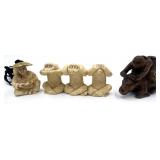 3 Japanese Netsuke Figurines