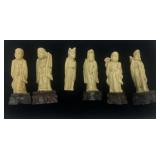 6 Hand Carved Soapstone Figurines