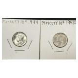 2 Mercury Dimes