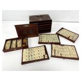Chinese Bone & Bamboo Mahjong Set