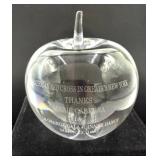 Tiffany & Co Crystal Apple Paperweight
