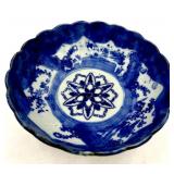 Japanese Blue Lotus pattern Serving Bowl