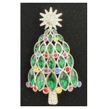 Rockefeller & Swarovski Christmas Tree Pin