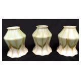 3 Quezal Glass Art Shades