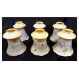 Set of 6 Quezal Glass Art Shades