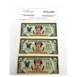 3 - 1993 Uncirculated Minnie Disney Dollars