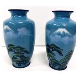 Pr of Japanese Cloisonne Mini Vases