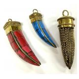 Tibetan-style Horn / Tusk Pendant Lot