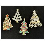 Vintage Christmas Tree Brooches