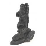 Shepherd Herding Sheep Carved Statue