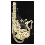 Antique Asian Metal Pipe Peacock Detail