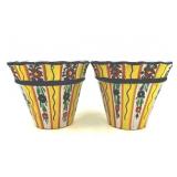 Italian Majolica Ceramic Planters