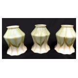 3 Quezal Glass Art Shades